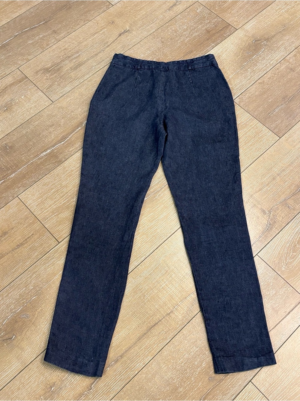 Luciano Barbera Women’s Italian 40 Black 100% Linen Straight Leg Pants - Picture 7 of 11